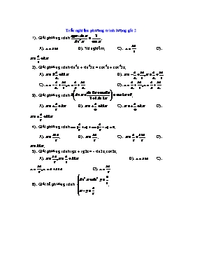 Toán 11 - Trắc nghiệm phương trình lượng giác 2